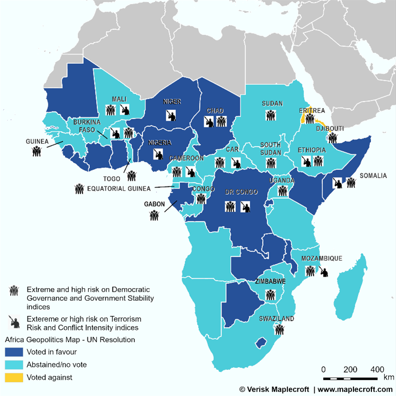 Figure 1: African countries with poor governance less likely to condemn Russia's invasion of Ukraine