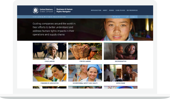 Laptop - UNGC website