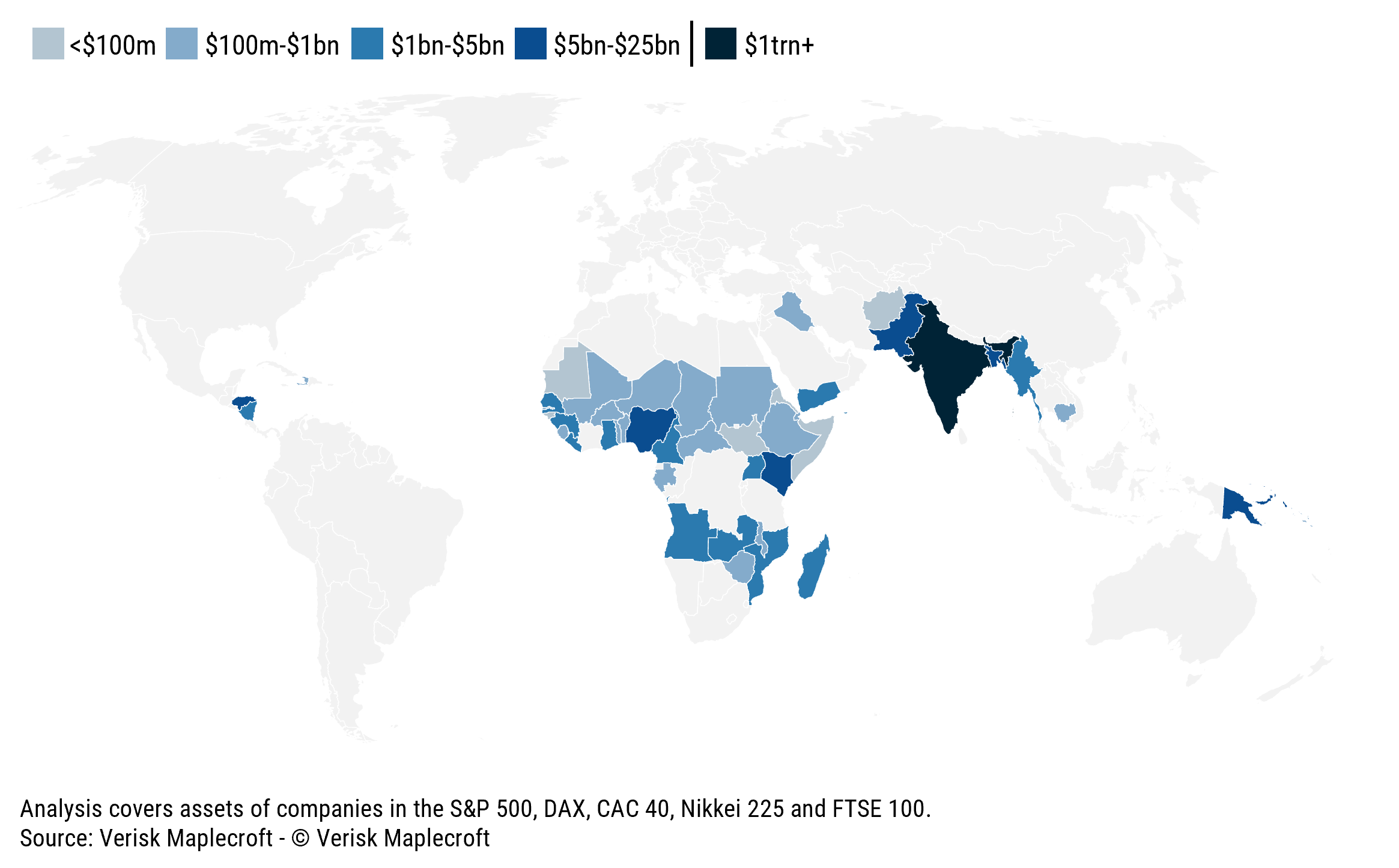Figure 2: Corporate exposure to climate-related risks runs highest in India