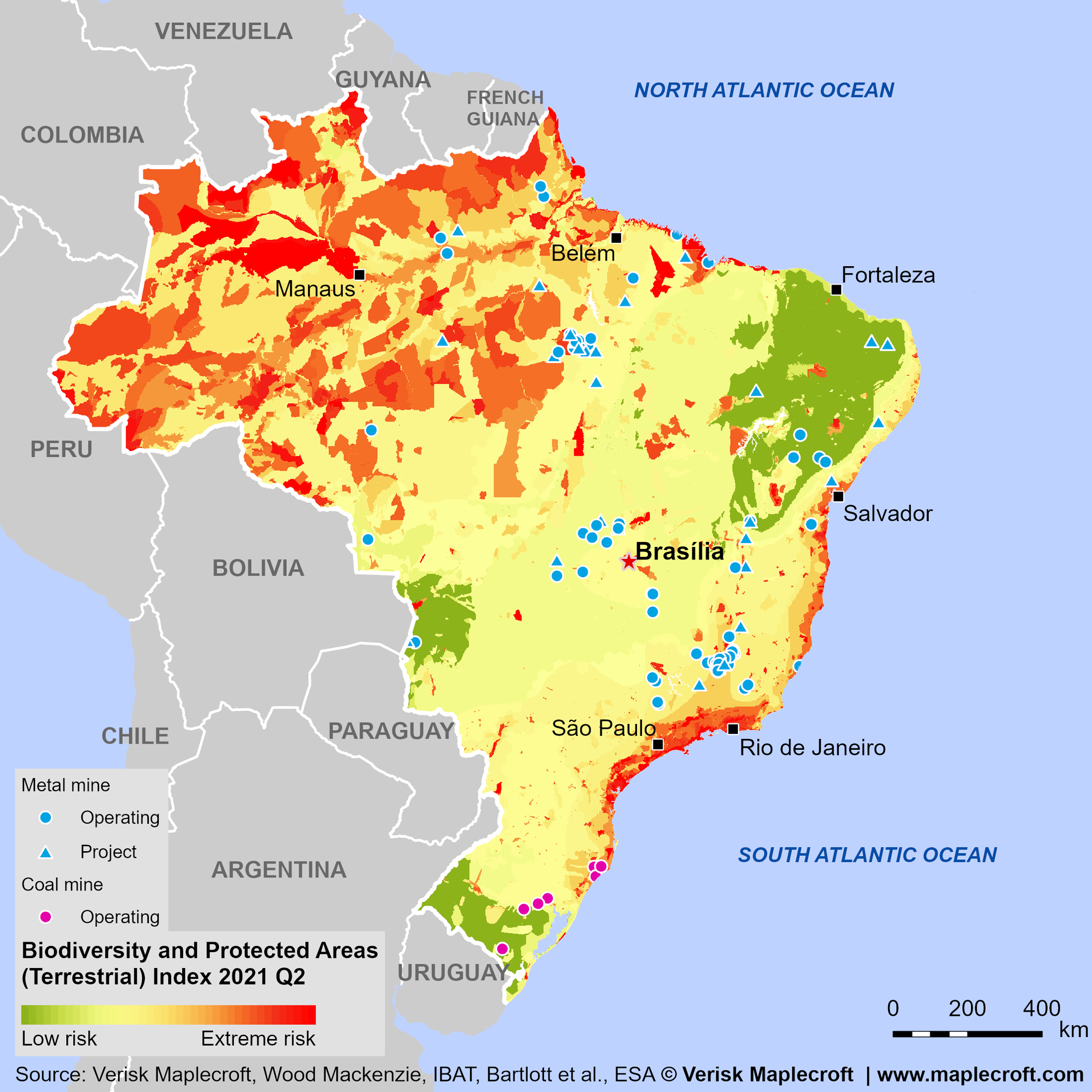 Figure 1: How mining intersects with biodiversity risk in Brazil