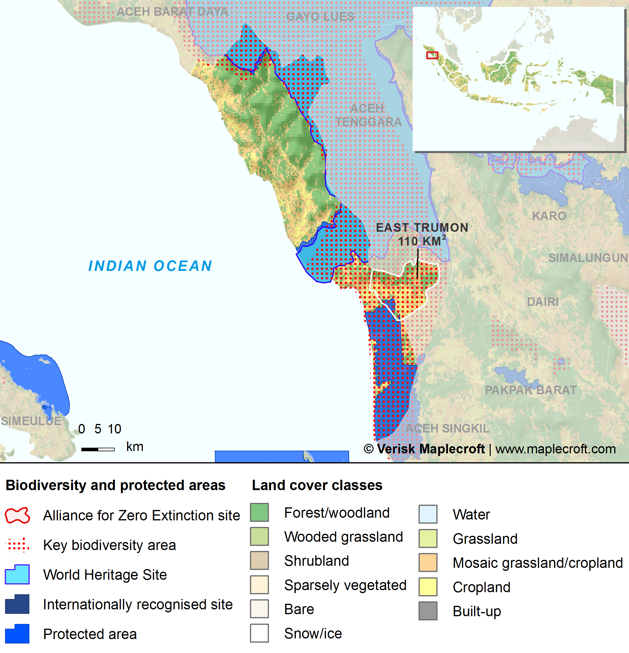 South Aceh Regency - Key biodiversity areas in South Aceh