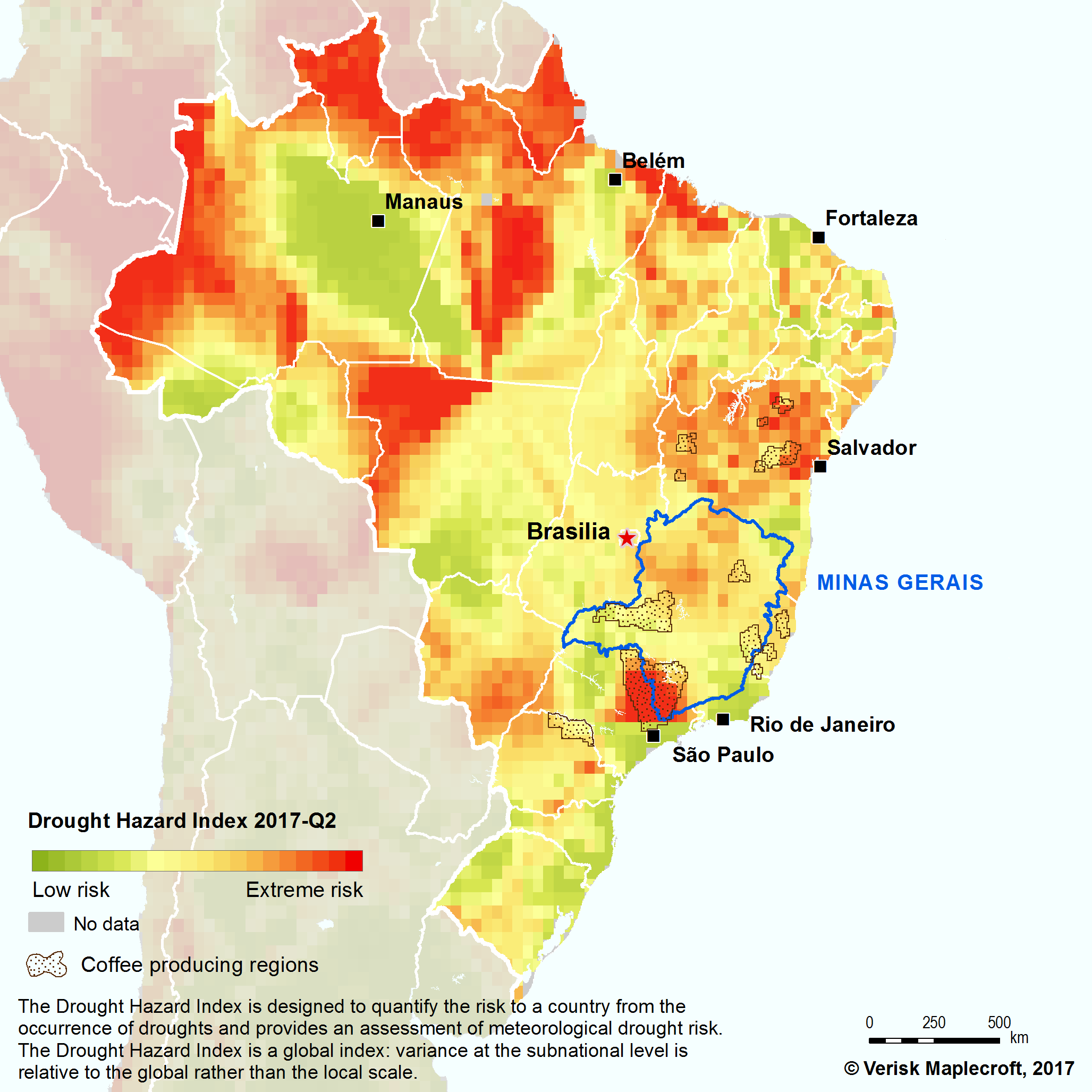Brazil drought hazard index 2017