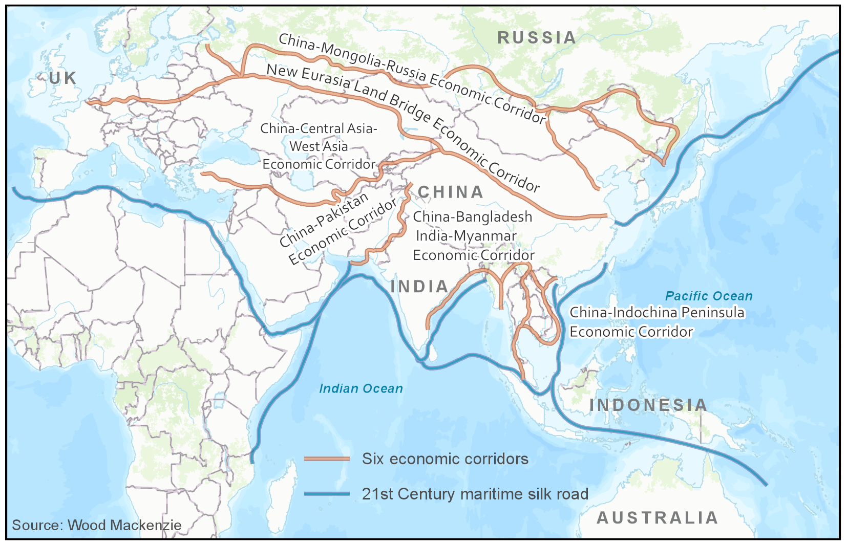 Belt and Road Initiative: six economic corridors