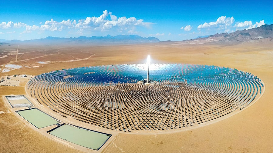 Climate & environment main image - Solar panels in a desert