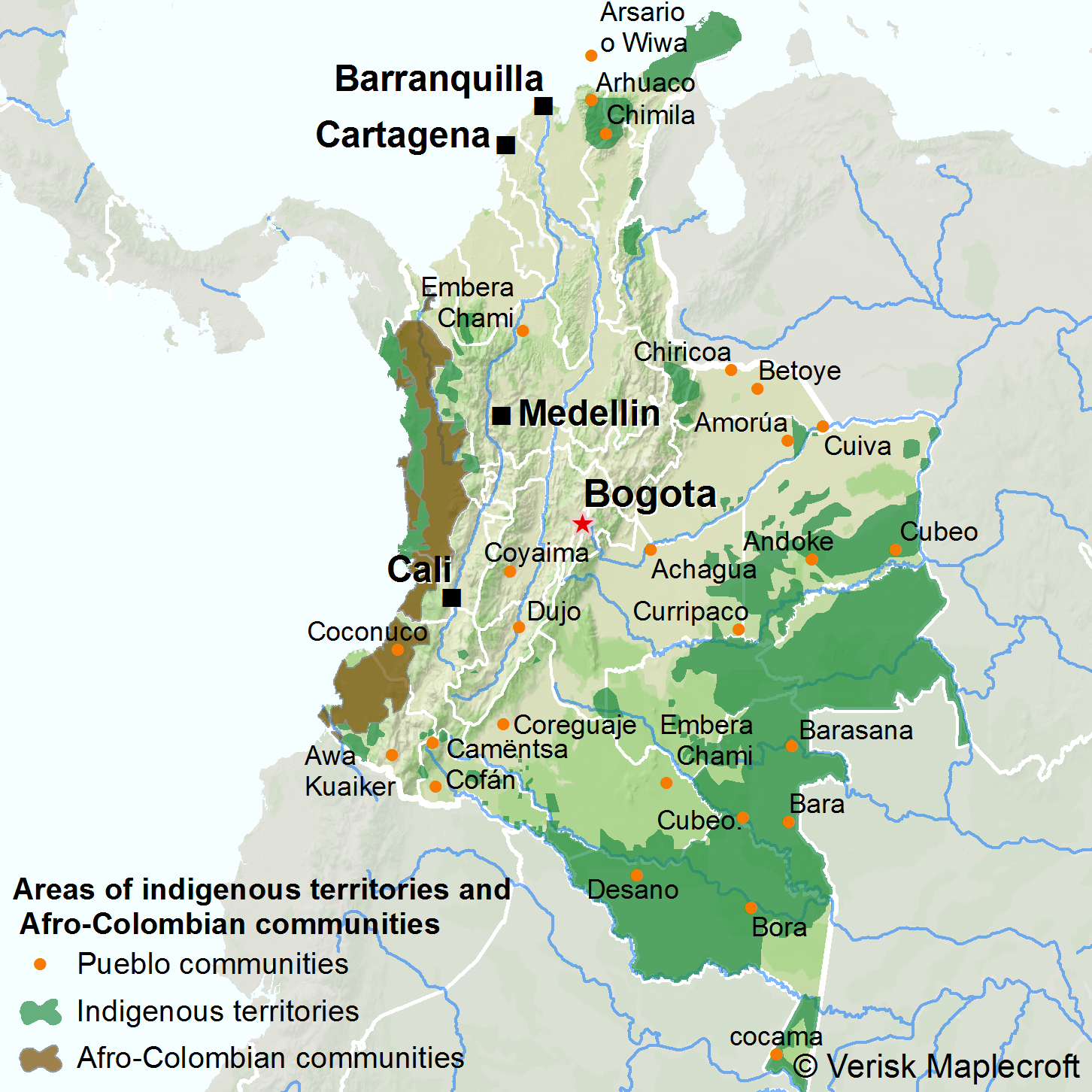Indigenous territories and Afro-Colombian communities