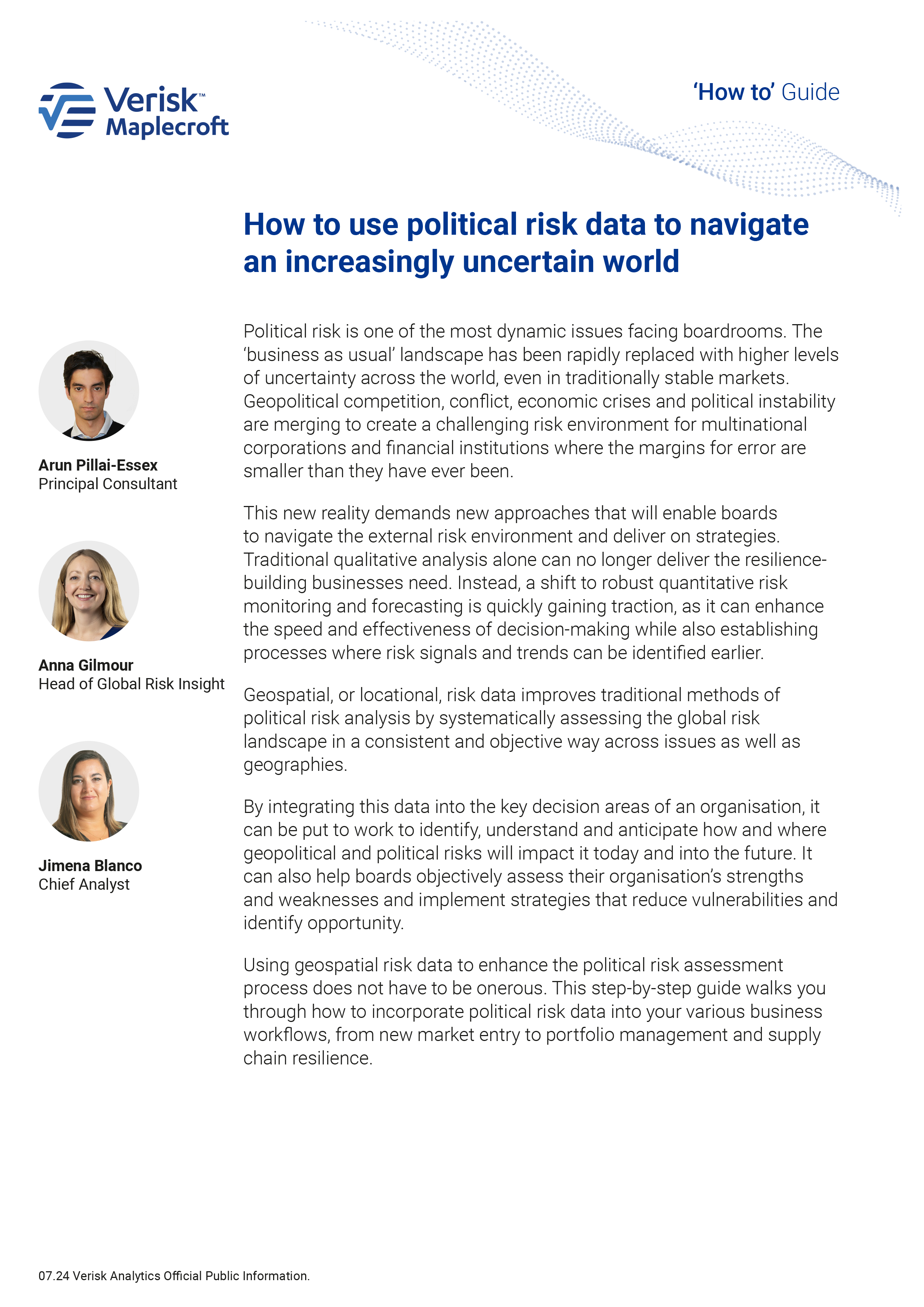 Guide - How to use political risk data to navigate an increasingly uncertain world